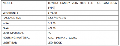 Toyota Camry V40 (06-11) задние светодиодные фонари, темно-тонированные